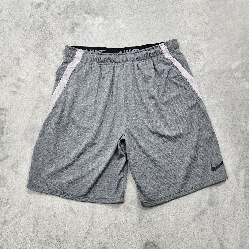 Nike Shorts Mens XL Gray Dri-FIT Mesh 8" Inseam Lined Athletic Gym Training